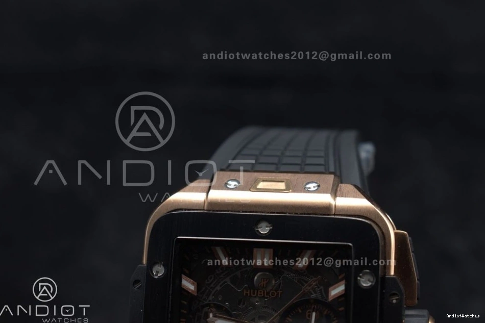 Edition 42mm Strap 1116 Square Bang Bezel RG 1:1 Rubber Black Best Dial A Skeleton on Unico Affordable Ceramic BBF 1022